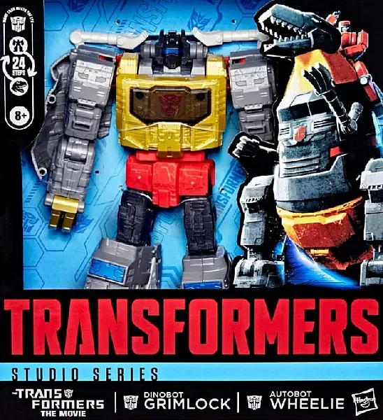 TRANSFORMERS: THE MOVIE STUDIO SERIES LEADER CLASS ACTION FIGURE DINOBOT GRIMLOCK AND AUTOBOT WHEELIE 22 CM